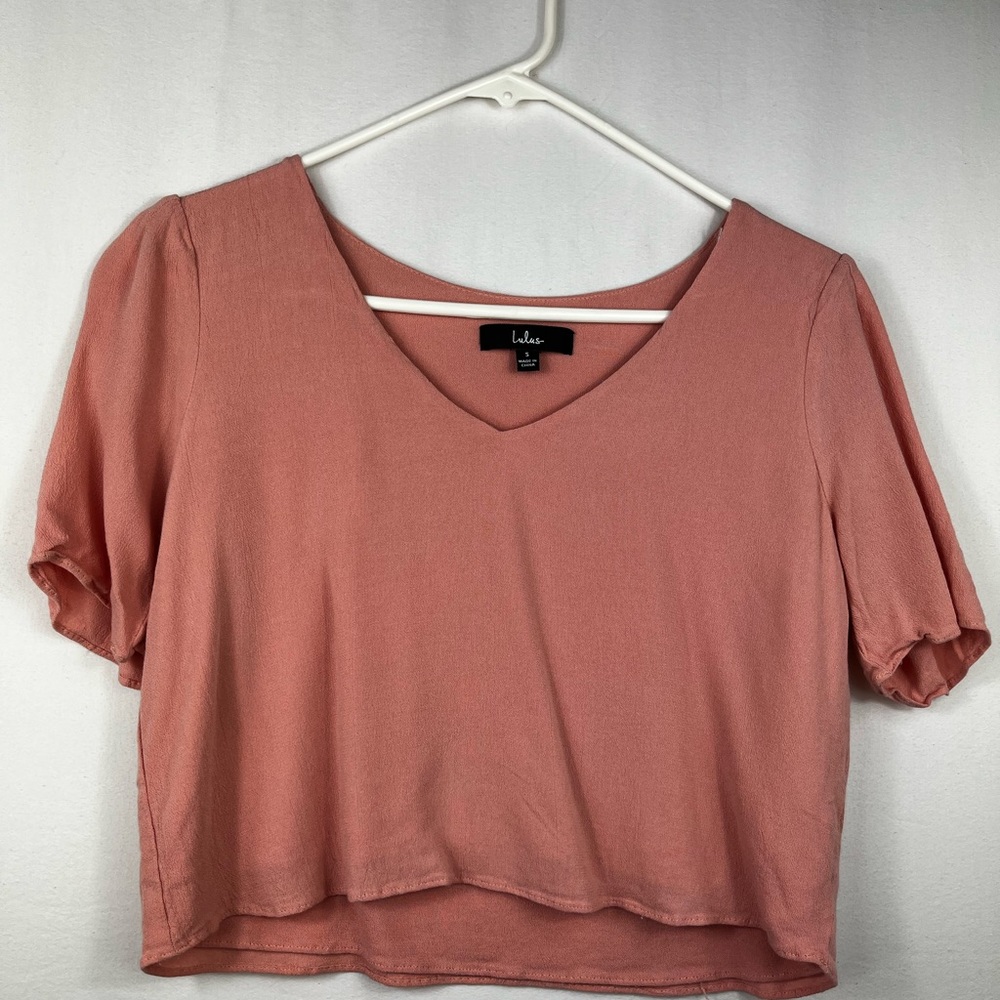 Lulus peach Crop Blouse size small